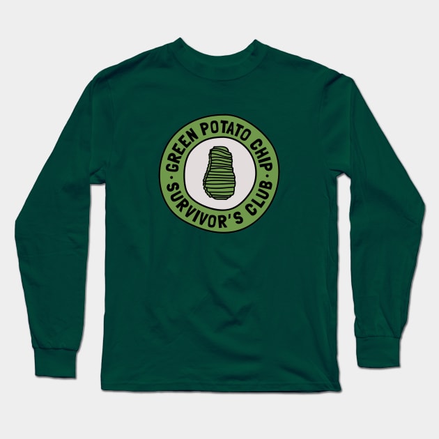 Green Potato Chip Survivor's Club Long Sleeve T-Shirt by Expandable Studios